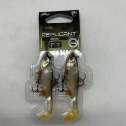 lot de deux leurres souples replicant wobble fox rage silver ghost 7,5 cm 11g