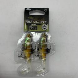 lot de deux leurres souples replicant wobble fox rage ghost ayu 7,5 cm 11g