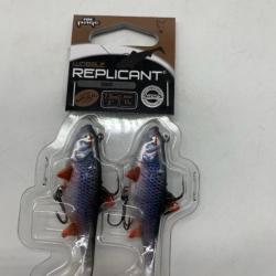 lot de deux leurres souples replicant wobble fox rage roach 7,5cm 11g