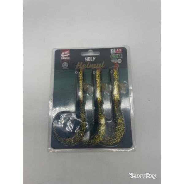 Lot de 3 leurres souples Drunk Twister LMAB Holy Helmut 12cm