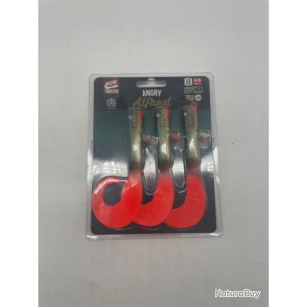 Lot de 3 leurres souples Drunk Twister LMAB Angry Alfred 12cm