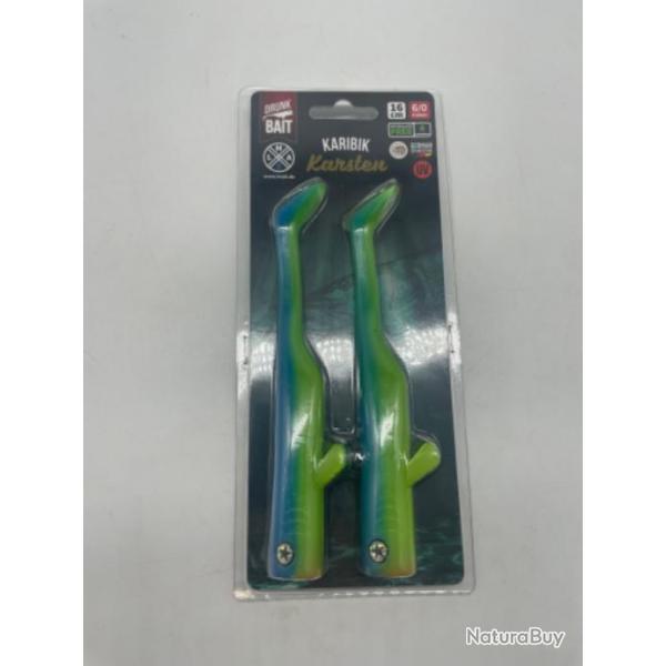 Lot de 2 leurres souples Drunk BAIT LMAB Karibik Karsten 16cm