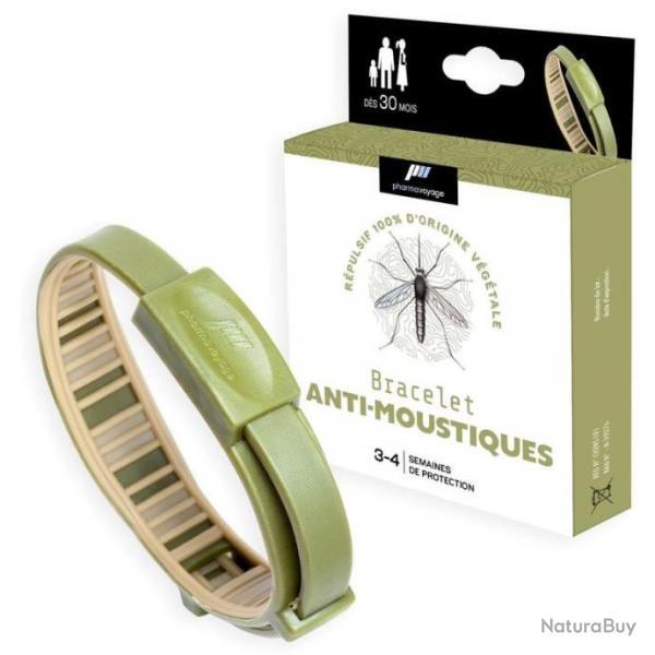 Bracelet anti-moustiques Pharmavoyage vert kaki