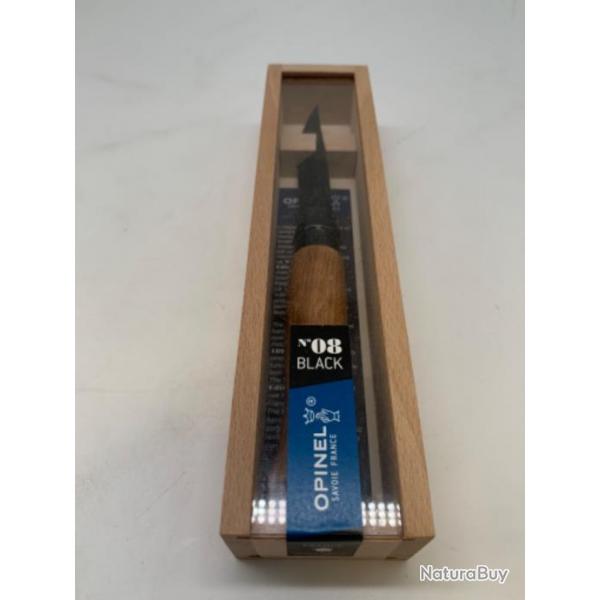 Couteau OPINEL n08 black plumier 8cm acier