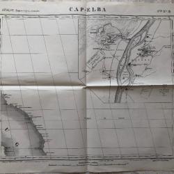 CARTE MILITAIRE 1886 CAP-ELBA Soudan égyptien Mer Rouge + cartouche des RUINES de THEBES GRECE Bissy