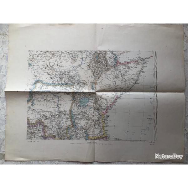 CARTE militaire couleur AFRIQUE 1894 : DJIBOUTI Aden Erythre Congo Zanzibar Lac Victoria Ethiopie..