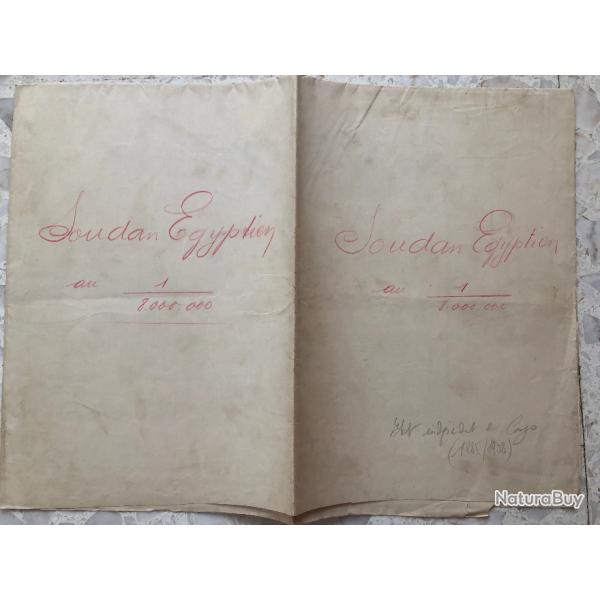 CARTE militaire 1892 CORNE AFRIQUE MER ROU8GE ARABIE LIBYE CONGO ABYSSINIE DJIBOUTI, plan 1/8000.000
