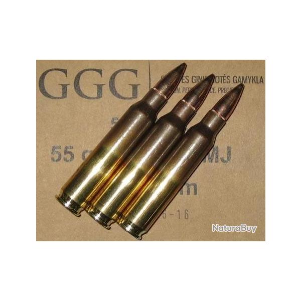 CARTOUCHE GGG 55GR FMJ CAL. 223REM X1000