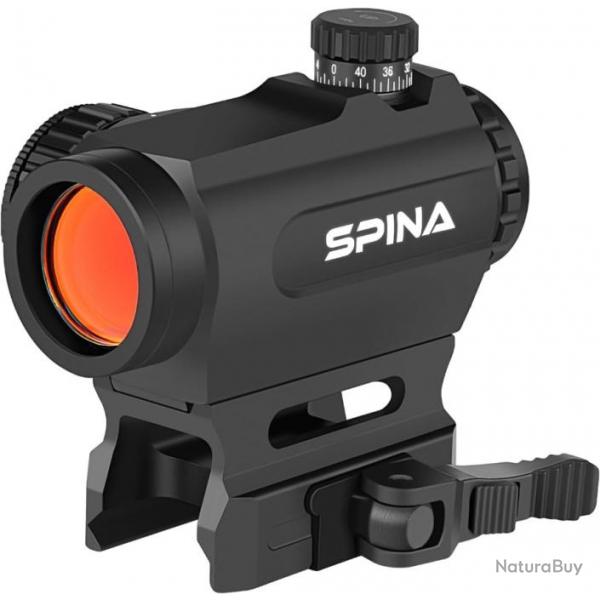 SPINA OPTICS Viseur Point Rouge Red Dot 1x20mm Airsoft 2 MOA 11 Niveaux de Luminosit