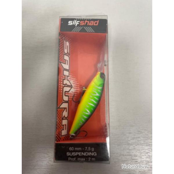 !! LEURRE SAKURA SILF SHAD 60mm col MAT TIGER