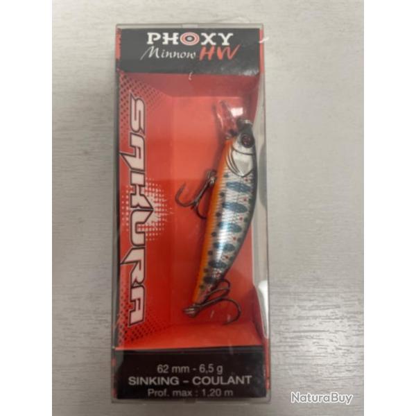 !! LEURRE SAKURA PHOXY MINNOW HW 62mm col CONTRAST TROUT