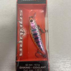 !! LEURRE SAKURA PHOXY MINNOW HW 62mm col ALBINO TROUT