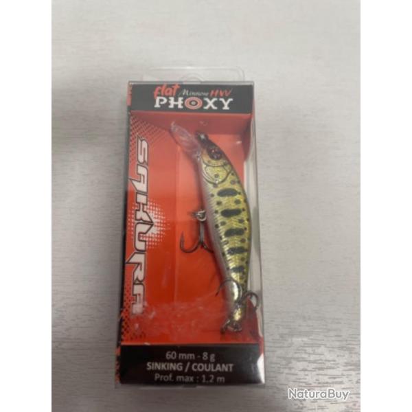 !! LEURRE SAKURA FLAT PHOXY MINNOW HW 60mm col HOLO TROUT