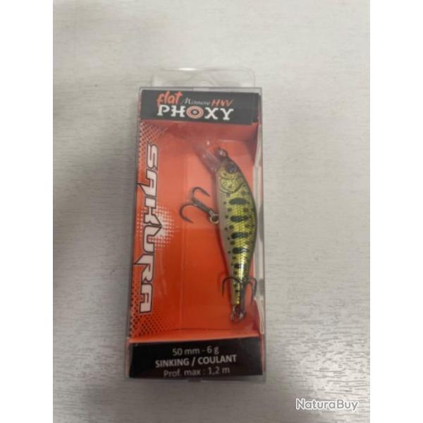 !! LEURRE SAKURA FLAT PHOXY MINNOW HW 50mm col HOLO TROUT