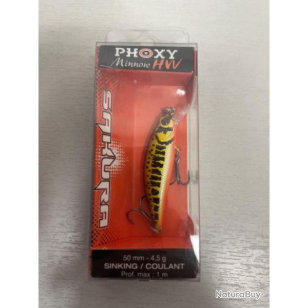 !! LEURRE SAKURA FLAT PHOXY MINNOW HW 50mm col BROWN VAIRON