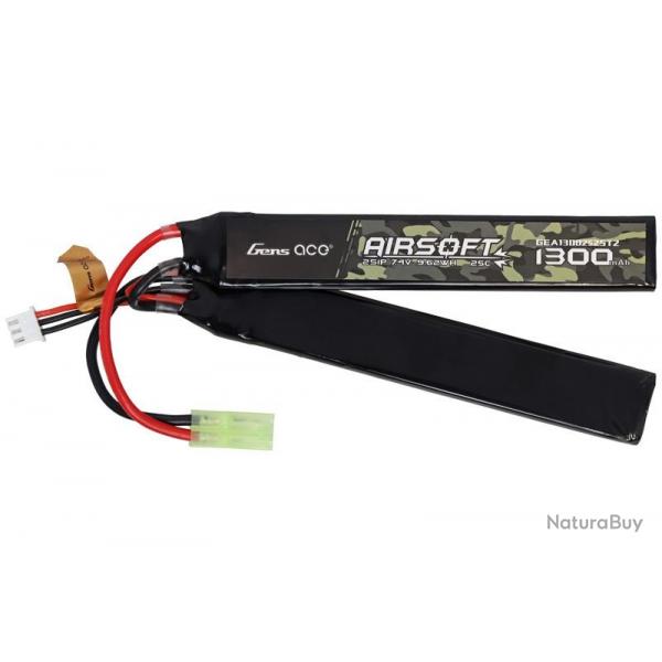 batterie lipo 1300mAh 7.4V 25C 2 sticks - Mini tamiya