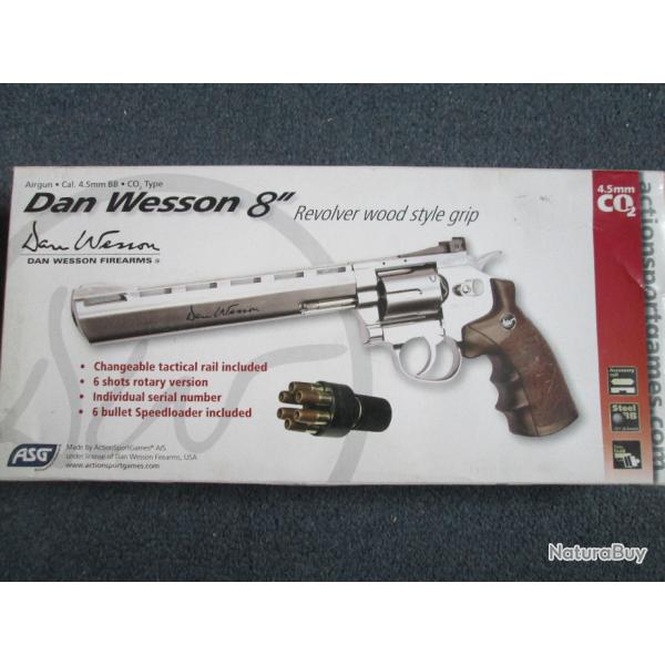 REVOLVER DAN WESSON SILVER 8"