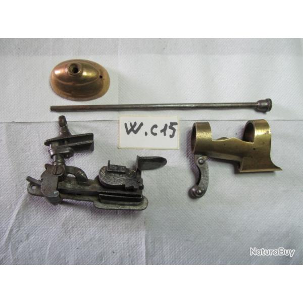 LOT DE PIECES DE VIEUX PISTOLET ESPAGNOL PLATINE A LA MIQUELET - WC15