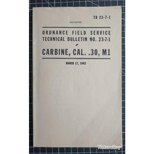 Fascicule "Cal. .30 carabines M1,M1A1,M2 and M3