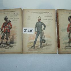 LOT DE 3 CACHIERS (19,20,21) D'ENSEIGNEMENT ILLUSTRES ARMEES ANGLAISE - ZC15