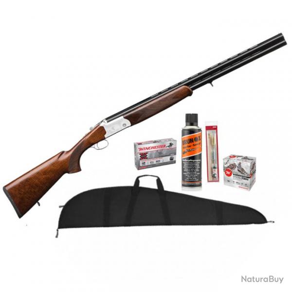 Pack Jeune chasseur ! Fusil de chasse superpos Yildiz Plaine - Cal. 12/76 et accessoires - 71 cm