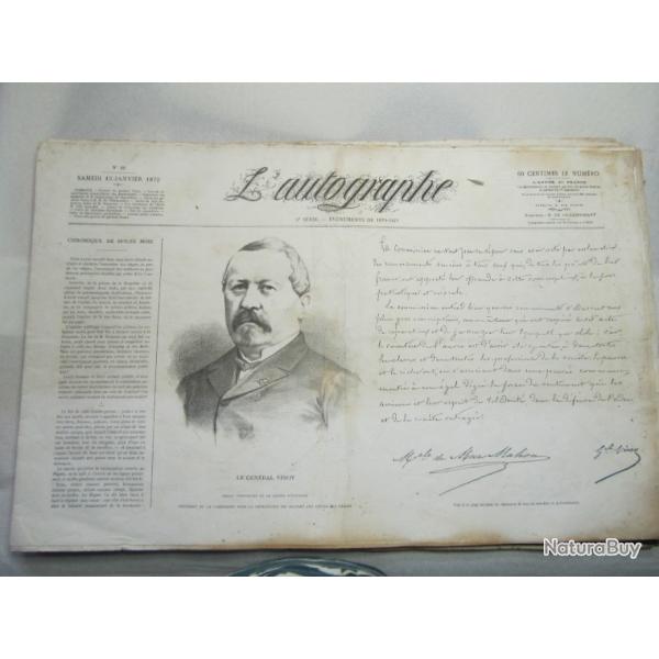 LOT DE 11 JOURNEAUX "L'AUTOGRAPHE" de 1872  - EEC15