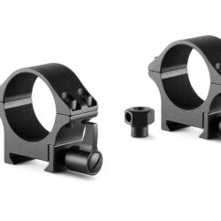 PROFESSIONAL STEEEL RING MOUNTS with nut & lever Weaver, 30mm Diameter, Low (Nut & Lever)