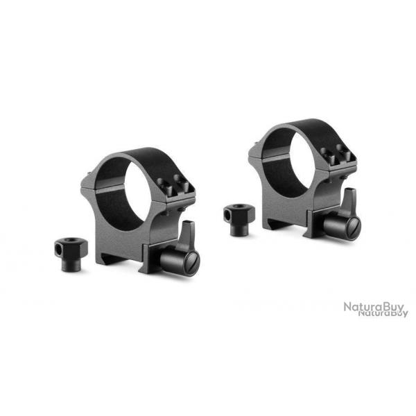 PROFESSIONAL STEEEL RING MOUNTS with nut & lever Weaver, 30mm Diameter, Medium (Nut & Lever)