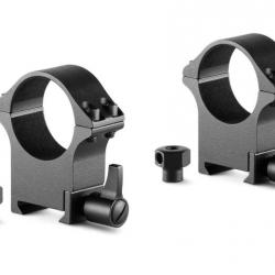 PROFESSIONAL STEEEL RING MOUNTS with nut & lever Weaver, 30mm Diameter, High (Nut & Lever)