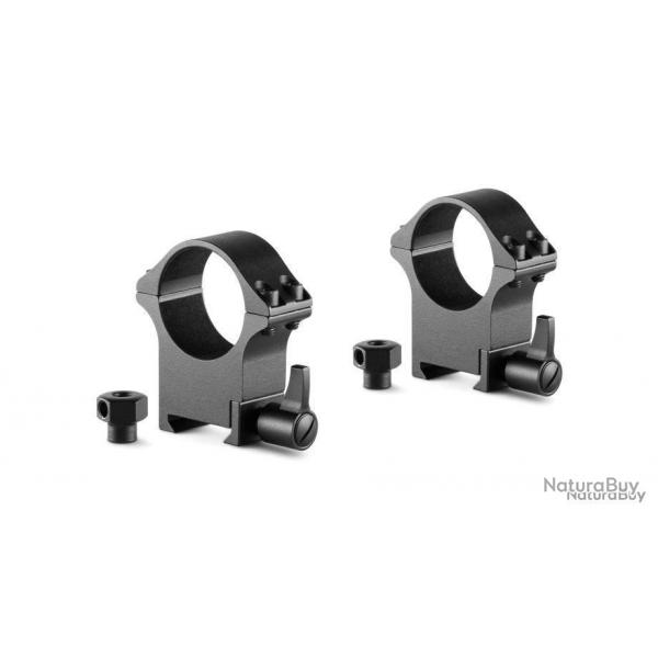 PROFESSIONAL STEEEL RING MOUNTS with nut & lever Weaver, 30mm Diameter, High (Nut & Lever)