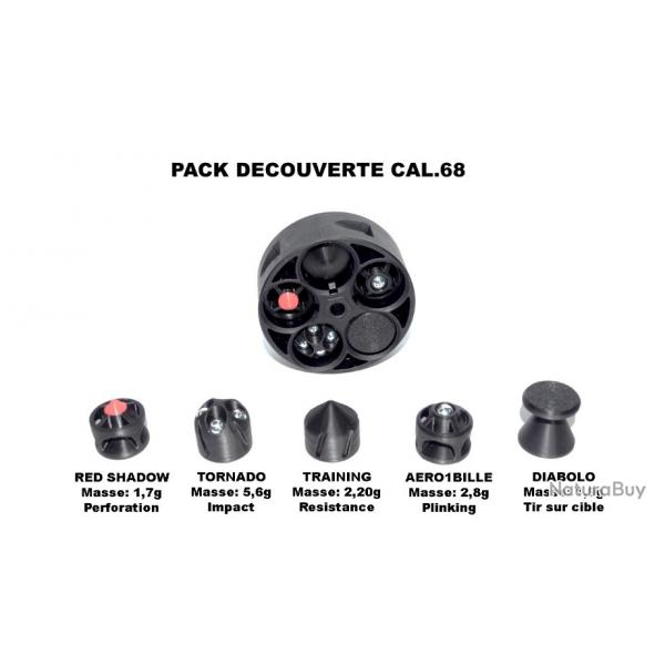 PACK DECOUVERTE MIX SLUGS CALIBRE .68 / HDR / HDR / PAK