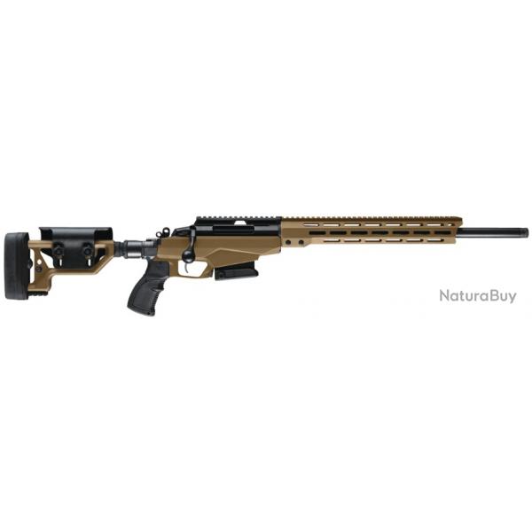 CARA.  VERROU TIKKA T3X TACT A1 COYOTE CAL. 6,5 CREEDMOOR 10+1CPS 61CM CANON FILET  5/8X24 UNF