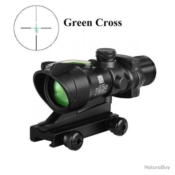 Viseur point rouge Red Dot ACOG 4x32 avec Fibre optique verte en forme de croix