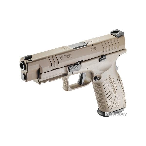 PIST. HS PRODUKT SF19 FDE CAL. 9 MM PARA SA 19CPS 117MM 4,5" NON FILET HAUSSE RGLABLE 2 CHARGEURS