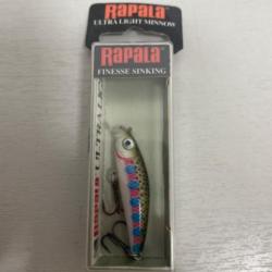 !! LEURRE RAPALA ULTRA LIGHT MINNOW 4 col RAINBOW TROUT