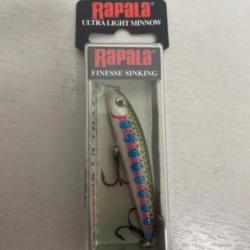 !! LEURRE RAPALA ULTRA LIGHT MINNOW 6 col RAINBOW TROUT