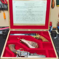 COFFRET artisanal 2 armes en Ch&ecirc;ne Massif pour COLT 1851 ou R&eacute;pliques