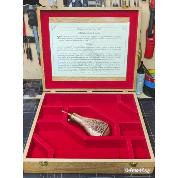 COFFRET artisanal 2 armes en Chne Massif pour Pietta 1851