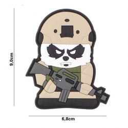 PATCH EN 3D   ET  PVC - PANDA TACTIQUE  - VELCRO AU VERSO