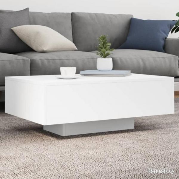 Table basse avec lumires LED blanc 85x55x31 cm