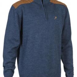 Pull de chasse Fox Bleu col zippé Verney Carron