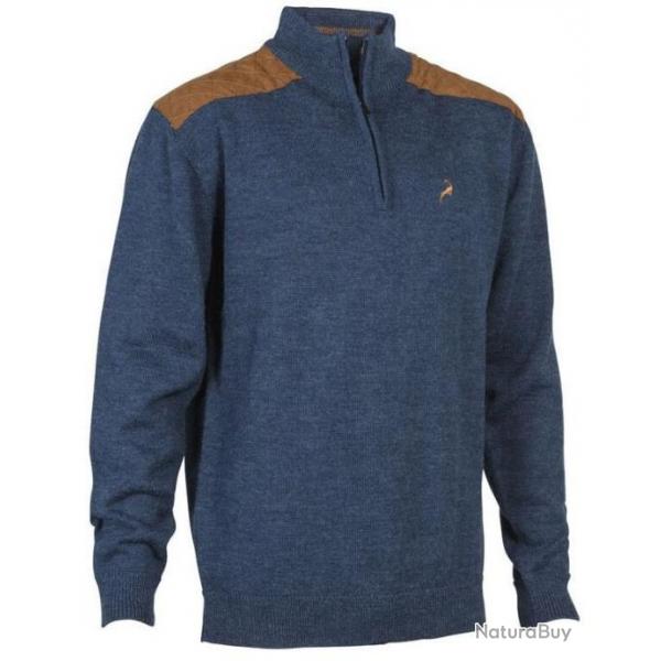 Pull de chasse Fox Bleu col zipp Verney Carron