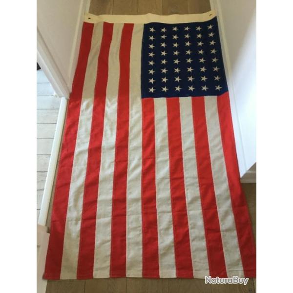 Grand Drapeau Amricain USA 48 toiles brodes bandes cousues fabrication actuelle 0,85m x 1,50m