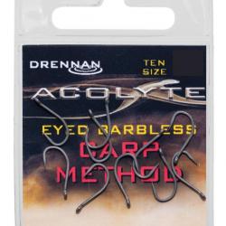 DRENNAN HAMEÇON ACOLYTE CARP METHOD BARBLESS DRENNAN 8