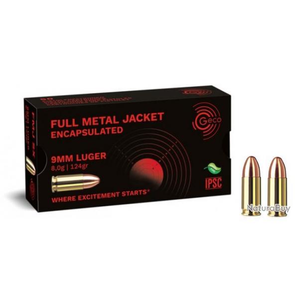 Munitions GECO FMJ CALIBRE 9 mm Luger / 9 x 19 / 9 mm para 124 GRS BOTE DE 50 20 boites (1000 munit