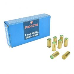 Munitions à blanc Fiocchi pour arme d'alarme cal. 9 mm pak