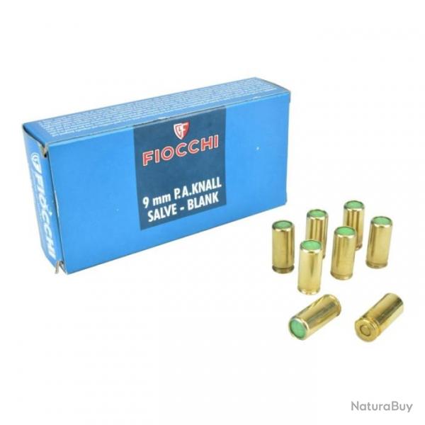 Munitions  blanc Fiocchi pour arme d'alarme cal. 9 mm pak