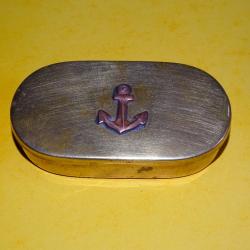 Boite en laiton avec ancre de marine
