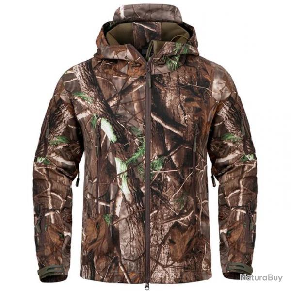 VESTE de chasse impermable NEOPRENE SOFTSHELL coupe vent, CAMO 3D .....TAILLE AU CHOIX