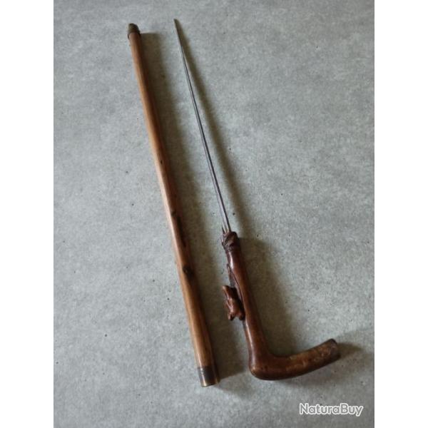 Canne pe courte  stylet de type dandy ou stick - dbut XX